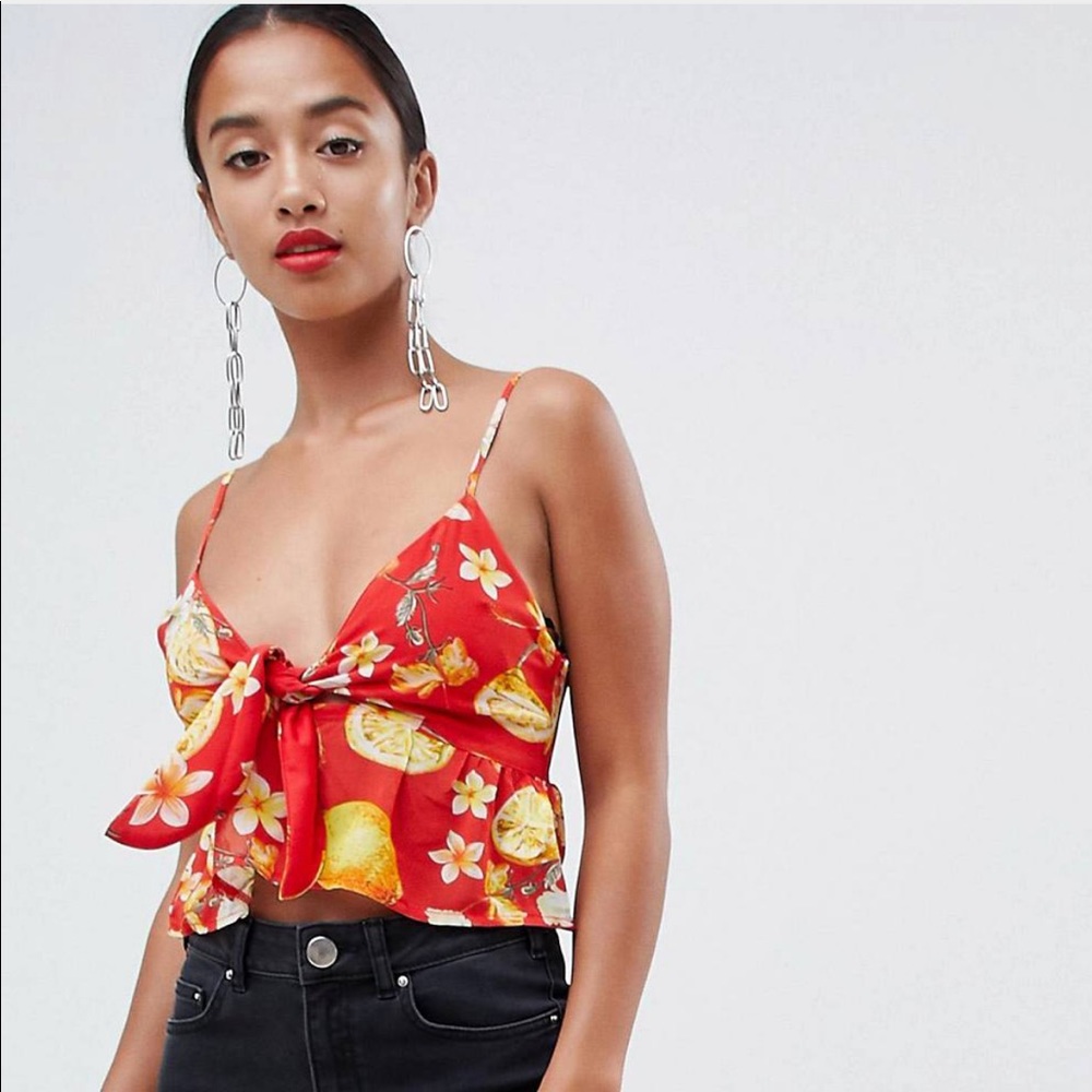 Floral Tie Front Cami Top